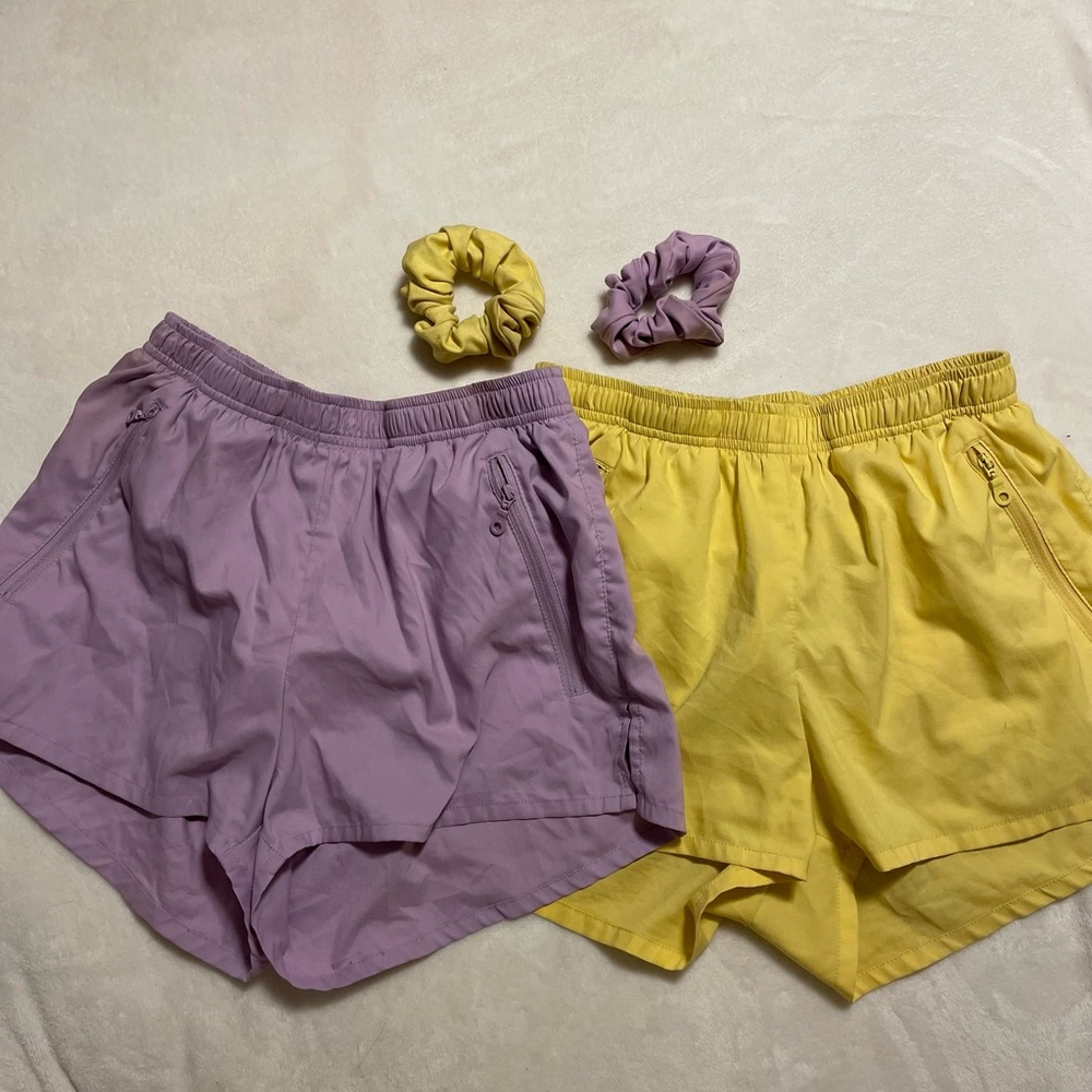 Girlfriend Collective Run Shorts (Lilac & Lemon)